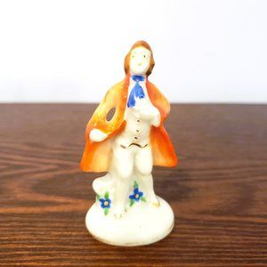 Pico Victorian Man Figurine 3" Lord Red Jacket Gold Gilt Vintage Occupied Japan